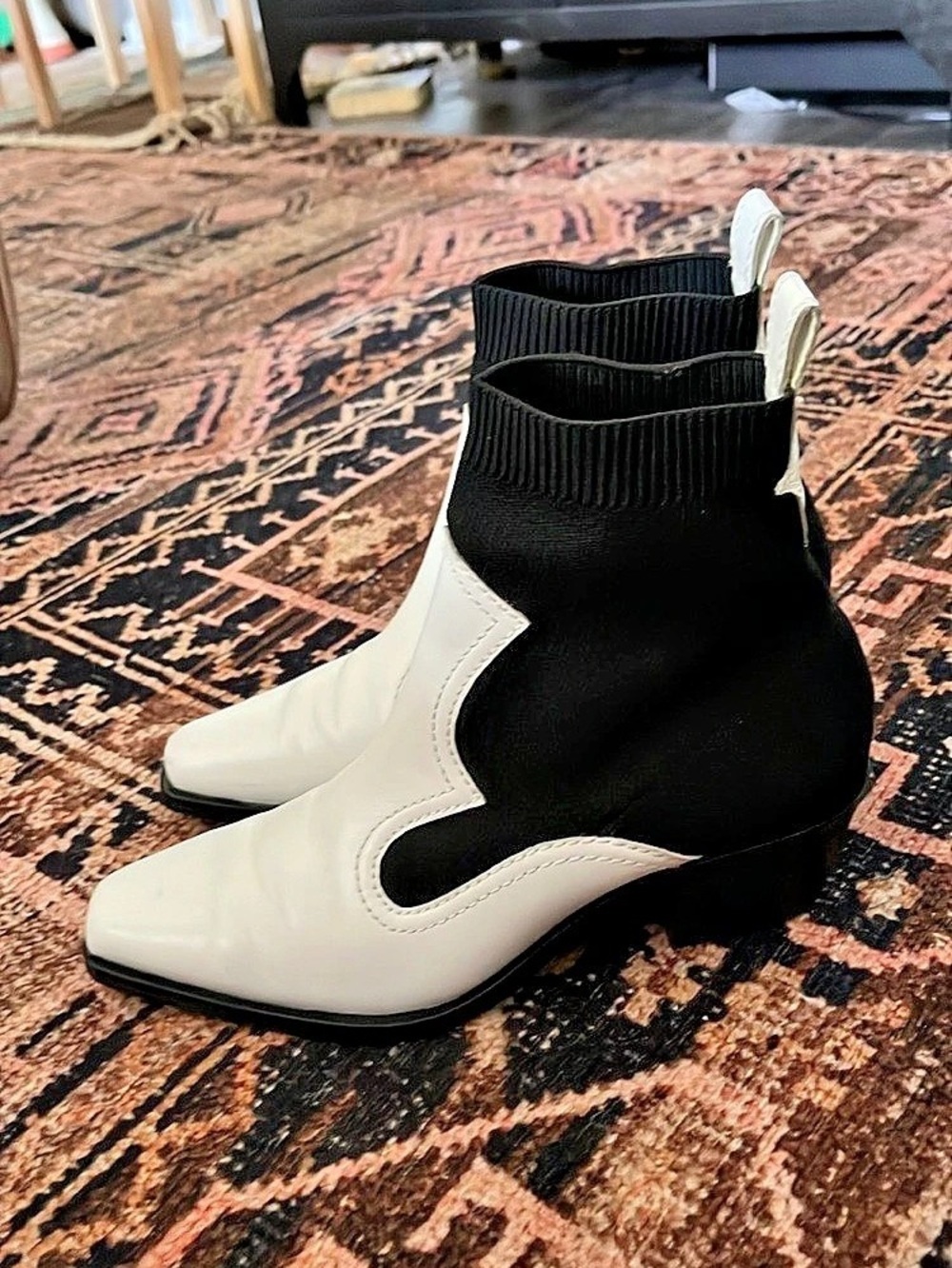Black & White Ankle Boots Like New